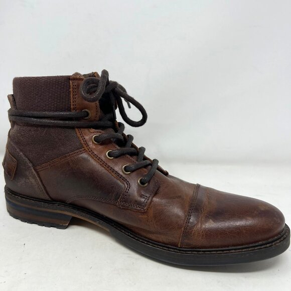 Aldo Mens Brown Leather Lace Up Boot Buckle Accent Wrap Size 11 - Picture 7 of 11